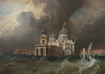 Sturm über Santa Maria della Salute in Venedig
